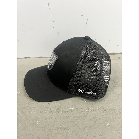 Columbia Hat Cap Snap Back Black Gray Patch Outdoors Hiking Trucker Mens - Picture 4 of 6